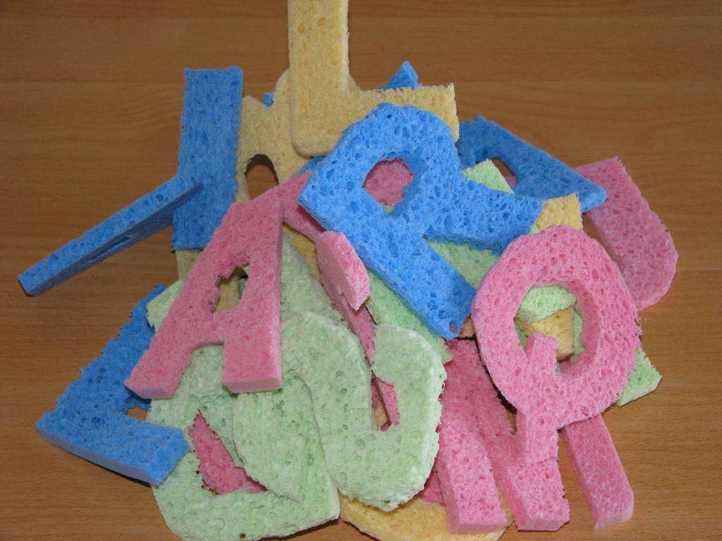 sponge-alphabet-letters A pile of sponge alphabet letters as an example of alphabet activities