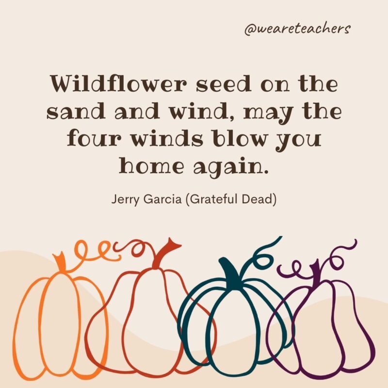 Wildflower seed on the sand and wind, may the four winds blow you home again. —Jerry Garcia (Grateful Dead) Wildflower seed on the sand and wind, may the four winds blow you home again. —Jerry Garcia (Grateful Dead)