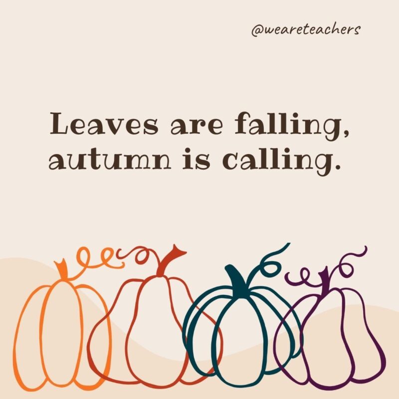 Leaves are falling, autumn is calling. Leaves are falling, autumn is calling.- fall quotes