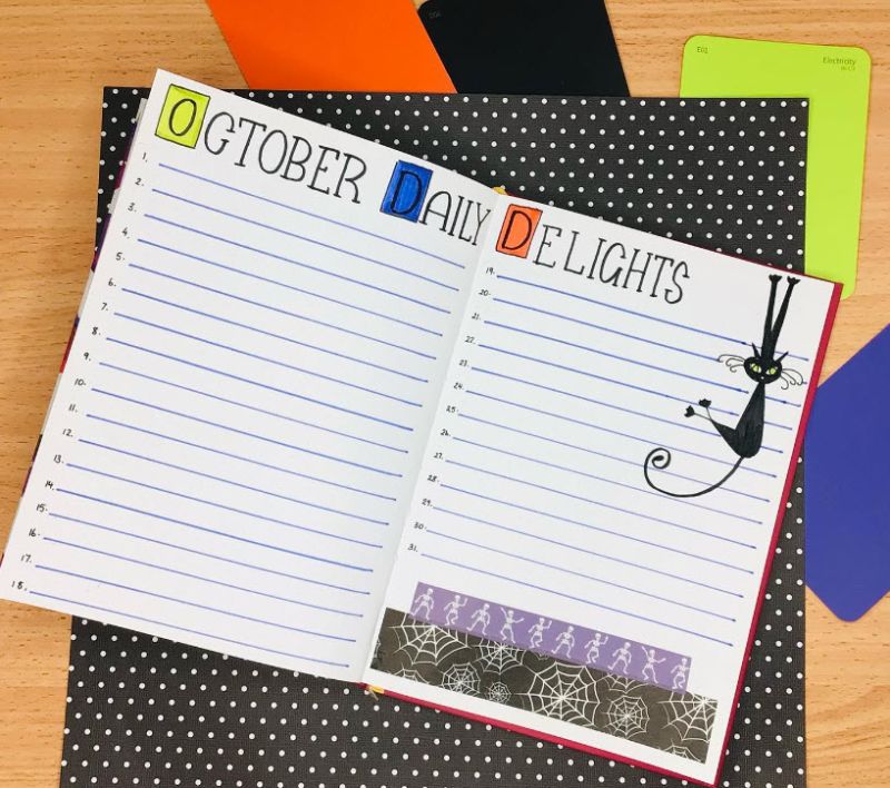 Bullet Journal Ideas: Daily Delights Daily Delights 2-page spread in a bullet journal