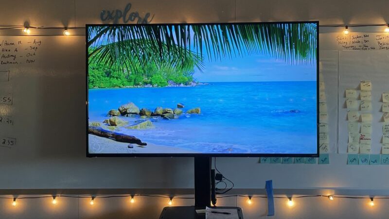 YouTube video cast onto a classroom screen for a zen classroom