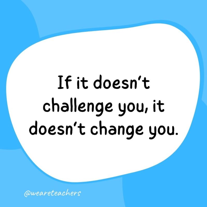 39. If it doesn't challenge you, it doesn't change you.