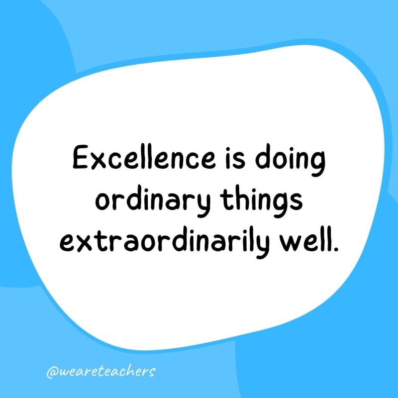 49. Excellence is doing ordinary things extraordinarily well.- classroom quotes