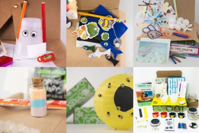 Educational Subscription Boxes Green Kids Crafts Collage of Green Kids Crafts projects and activities subscription box