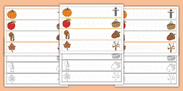 Twinkl fall fine motor skills tracing lines free fall printable