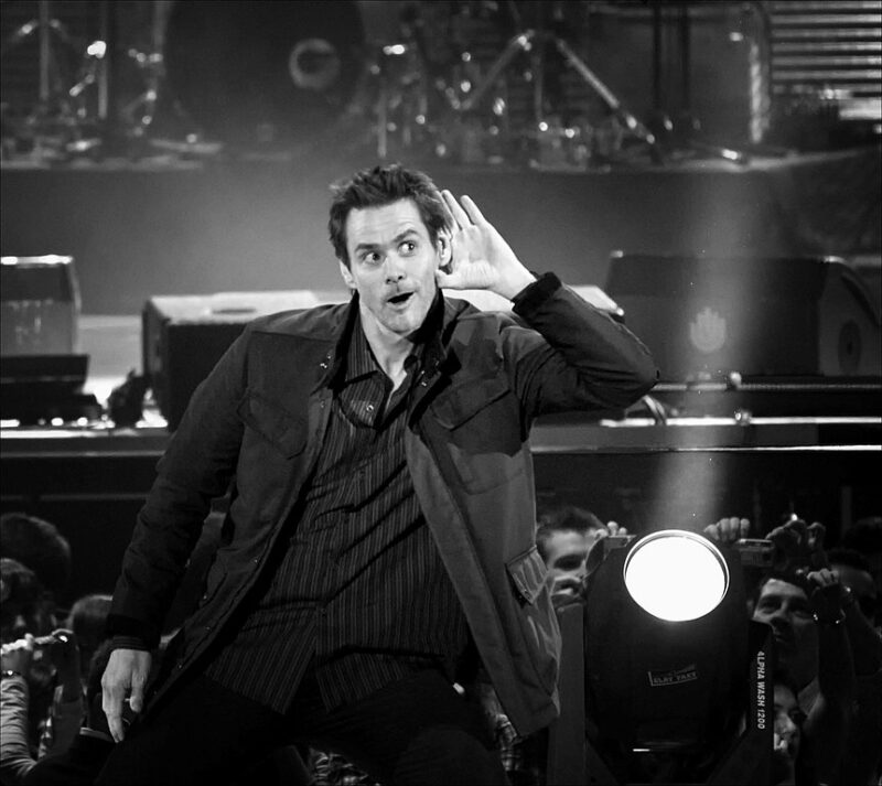 Famous People with ADHD Jim Carrey performing on stage in Spain in 2008