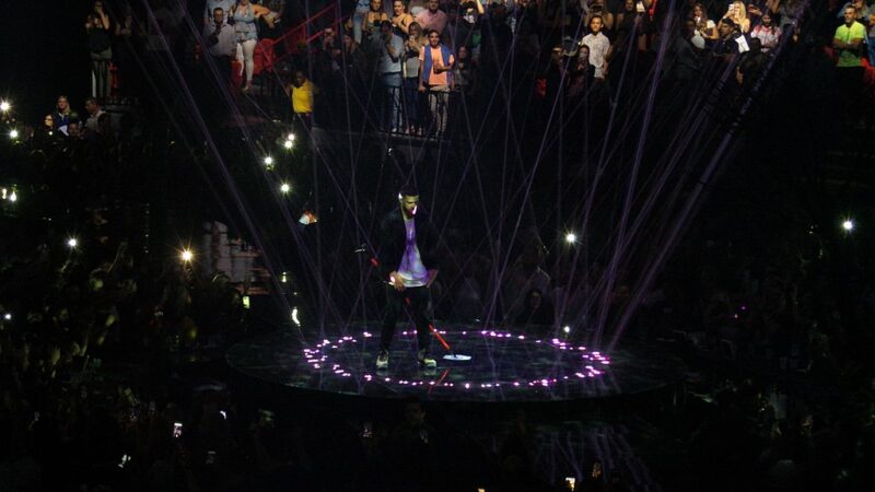 Famous People with ADHD Justin Timberlake performing on stage in concert