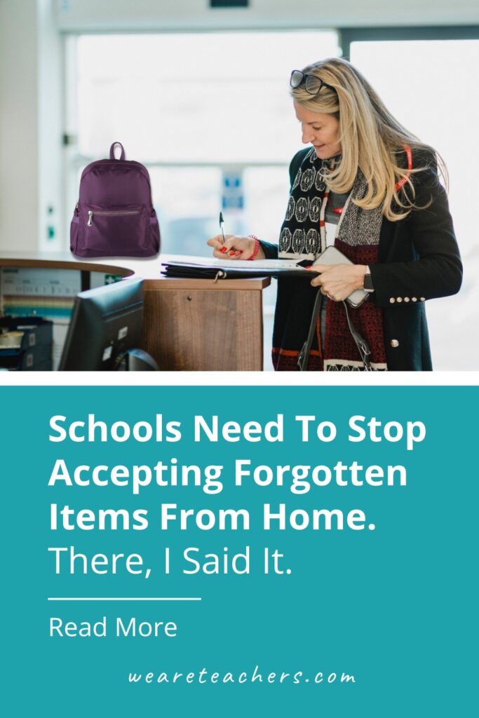 Forgotten-Items Why one teacher-dad thinks parents should stop bringing forgotten items to school for their kids altogether. What do you think?