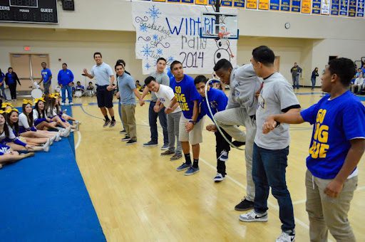 Hula Hoop Game Students playing game in gymnasium