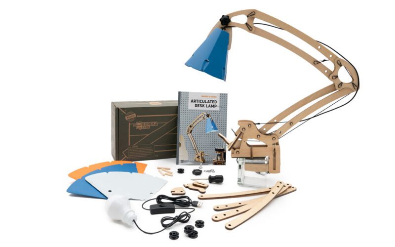KiwiCo Eureka Crate Example of engineering project to create a lamp with KiwiCo Eureka Crate