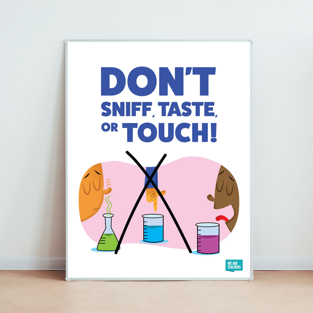 Lab Safety Rules Don’t Sniff Don't sniff, taste, or touch chemicals or other supplies.