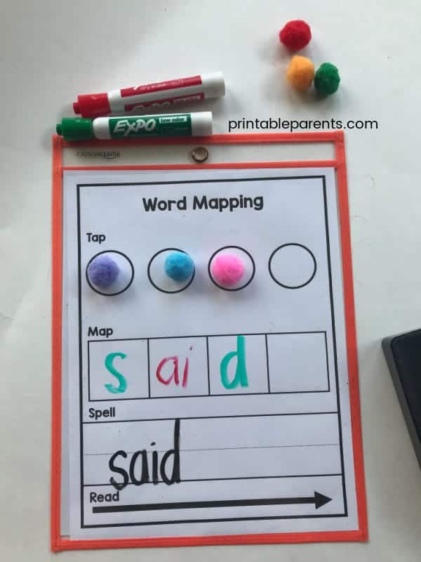 Phoneme Grapheme Mapping of a High-Frequency Word Example of phoneme grapheme mapping activity to promote orthographic mapping of said, an irregular high frequency word