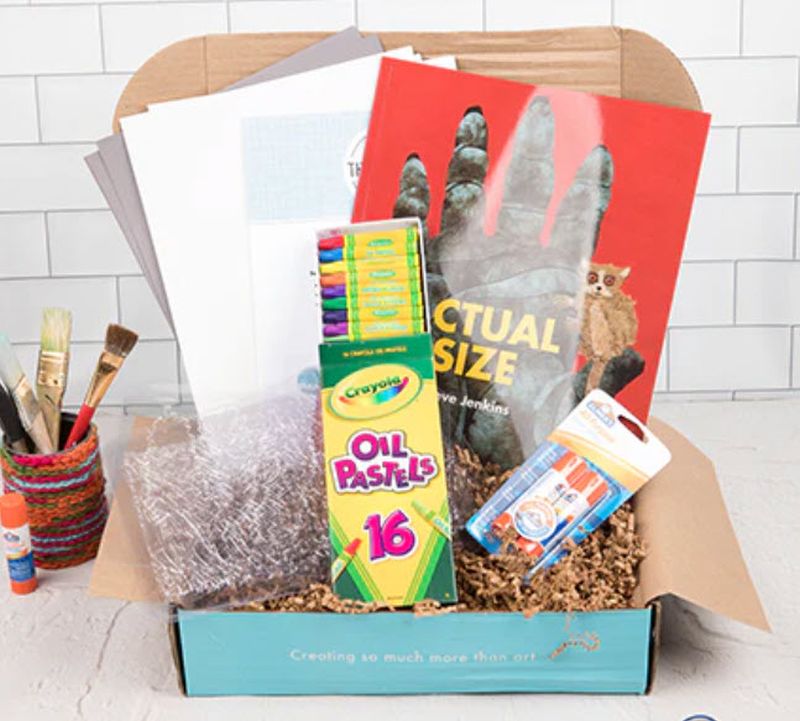 Educational Subscription Boxes: Outside the Box Creations Outside the Box Creation subscription box with art book and supplies