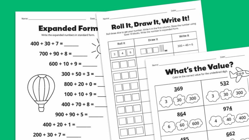 Place Value Worksheets 2 Flay lays of place value worksheets