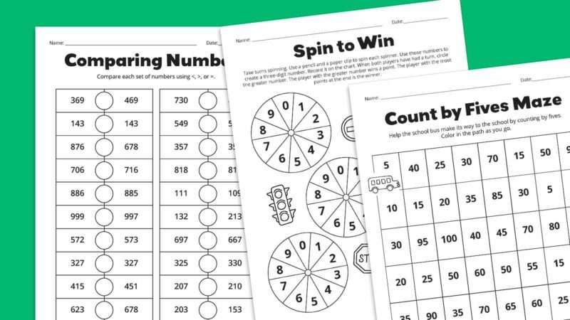 Place Value Worksheets 4 Flat lays of place value worksheets