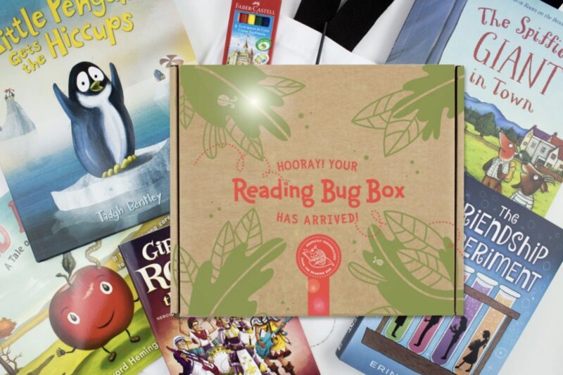 Reading Bug Box Assortment of books with the Reading Bug Box