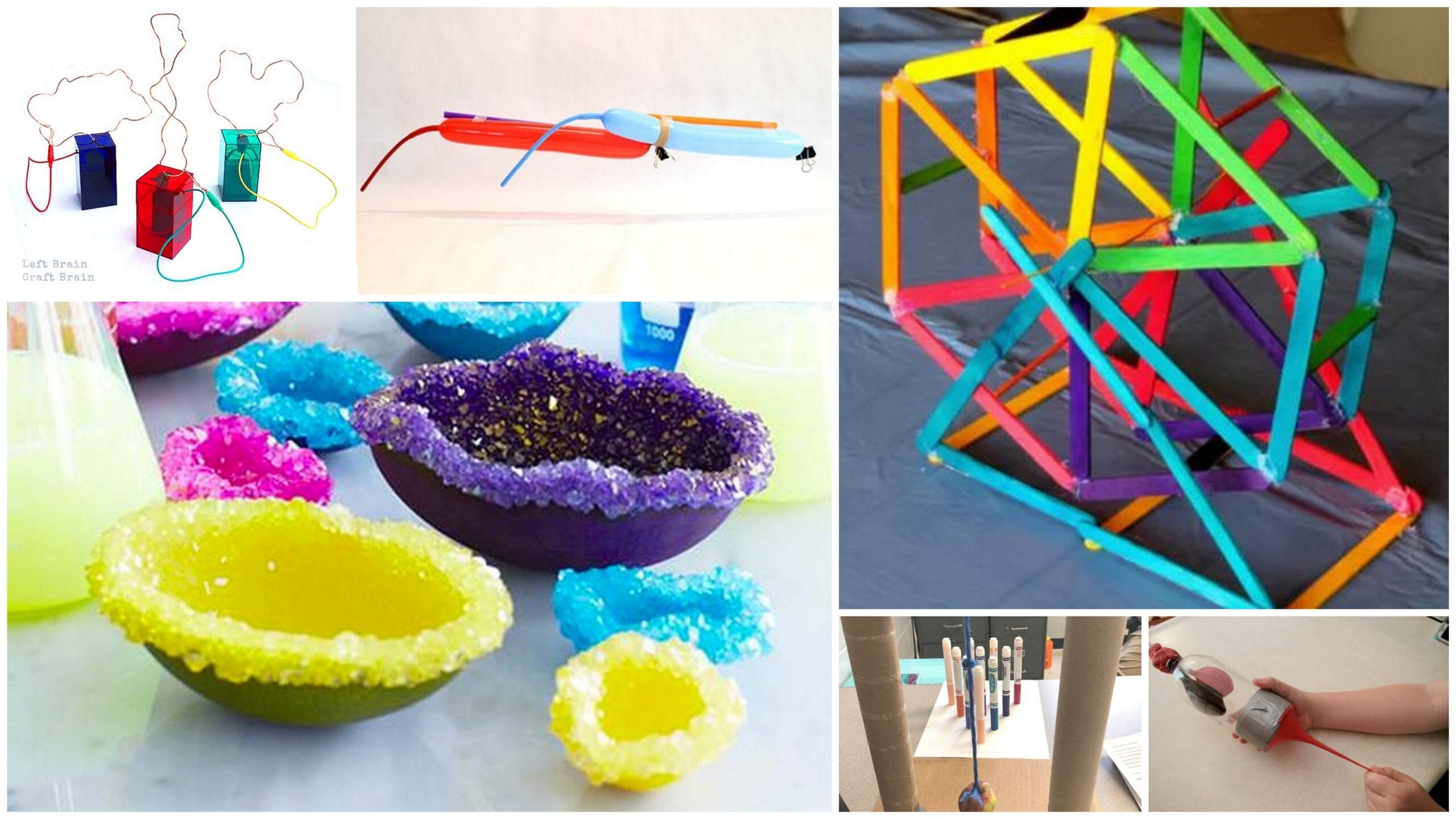 Collage of science experiments to try when teaching 6th grade