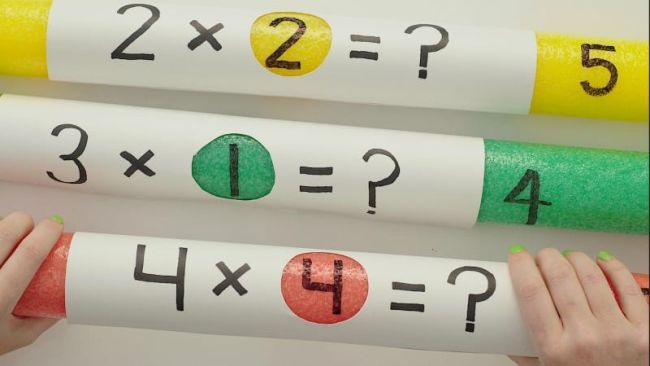 Teach Multiplication: Pool Noodles Pool noodles turned into math manipulatives for teaching multiplication