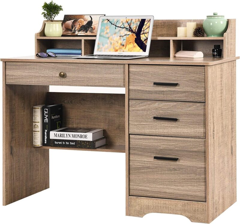 Catrimown Desk Catrimown computer table with drawers and hutch