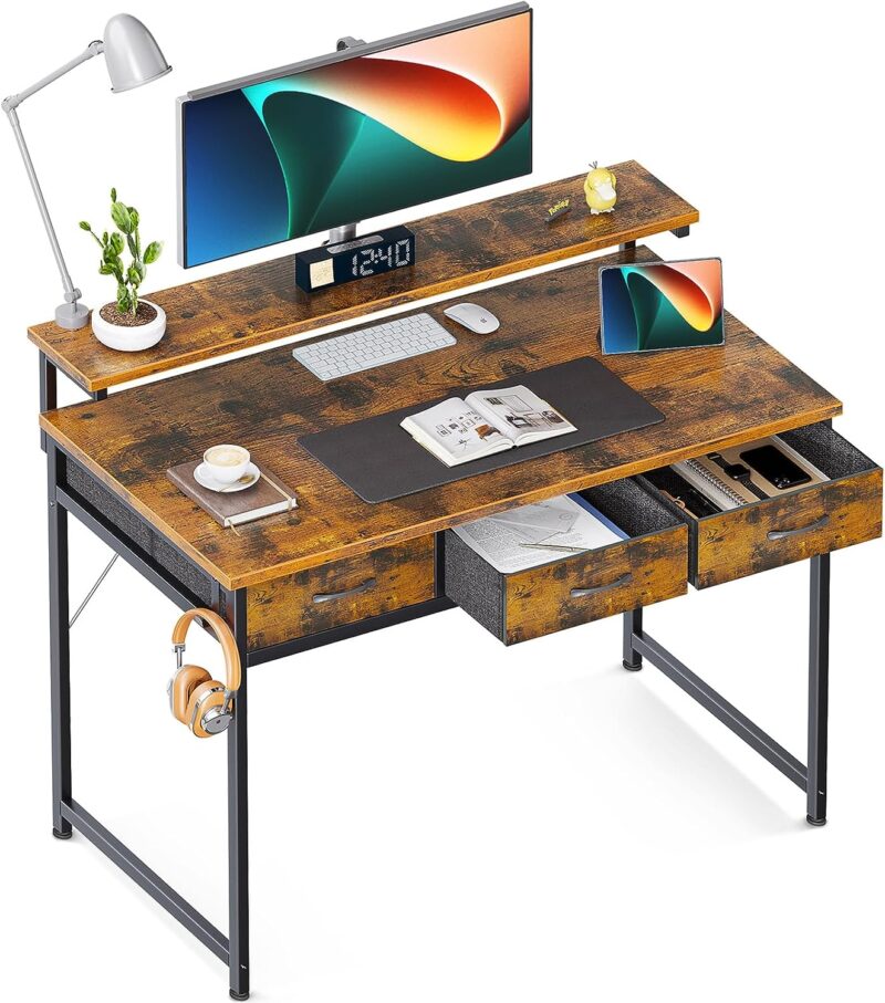 ODK Desk ODK computer station with 3 drawers and storage shelves
