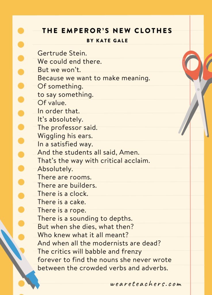 Teaching Poems 8 The Emperor’s New Clothes by Kate Gale.