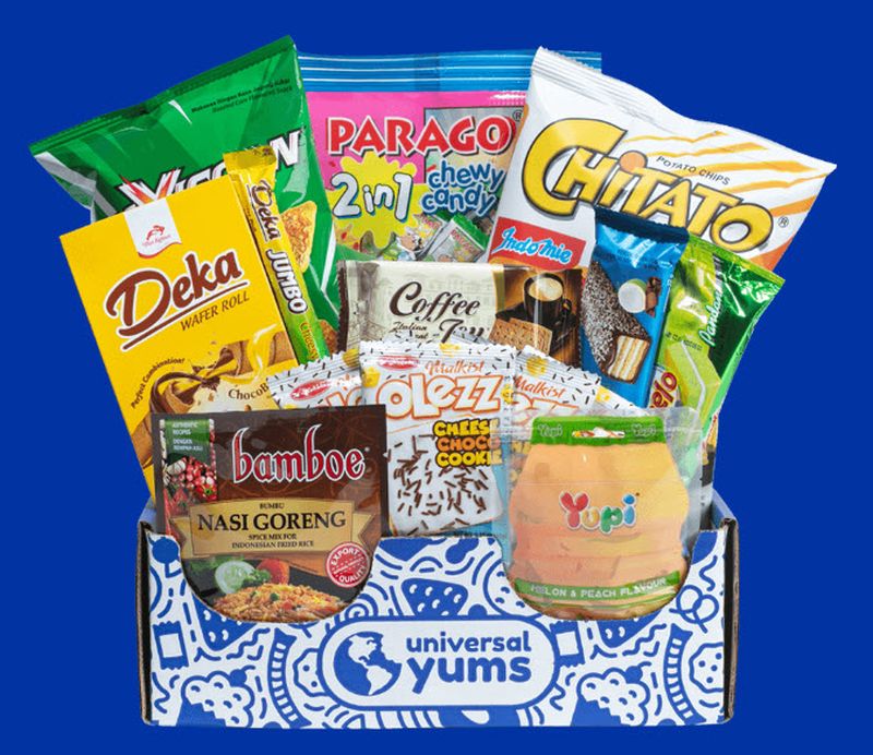 Educational Subscription Boxes: Universal Yums Universal Yums subscription box with Indonesian snacks and treats