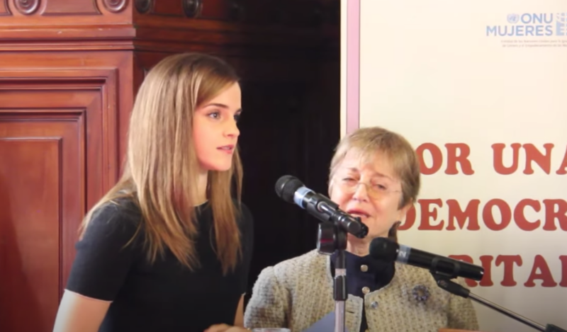 Famous People with ADHD Emma Watson, famous people with ADHD, speaking at an engagement