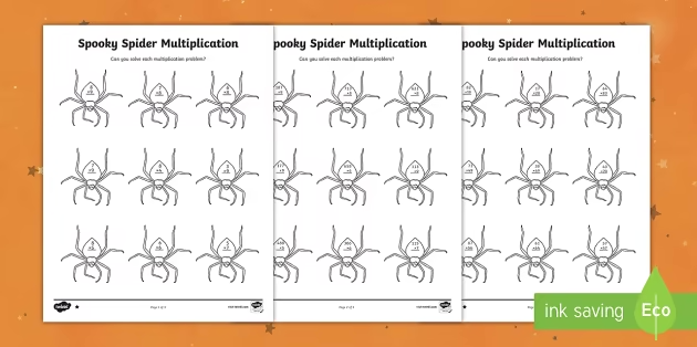 spooky-spider-multiplication-differentiated-activity-twinkl spooky spider multiplication worksheets free fall printables