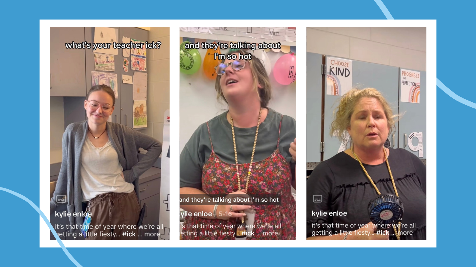 Screenshots of teacher icks from TikTok